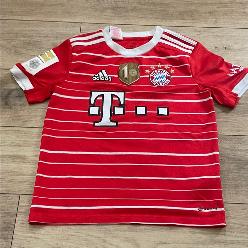 adidas Kids Bayern Munich Red & White Soccer Jersey